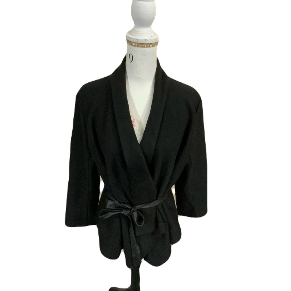 Theory Black Wrap Jacket with Belt